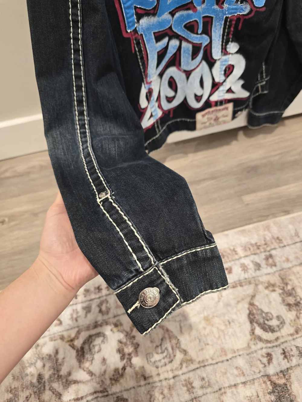 True Religion Denim Jacket with Graffiti Back
